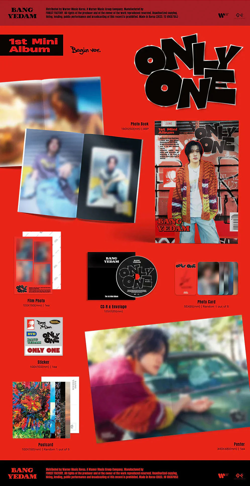 BANG YEDAM (TREASURE) - ONLY ONE (1ST MINI ALBUM) SIGNED - Image 3