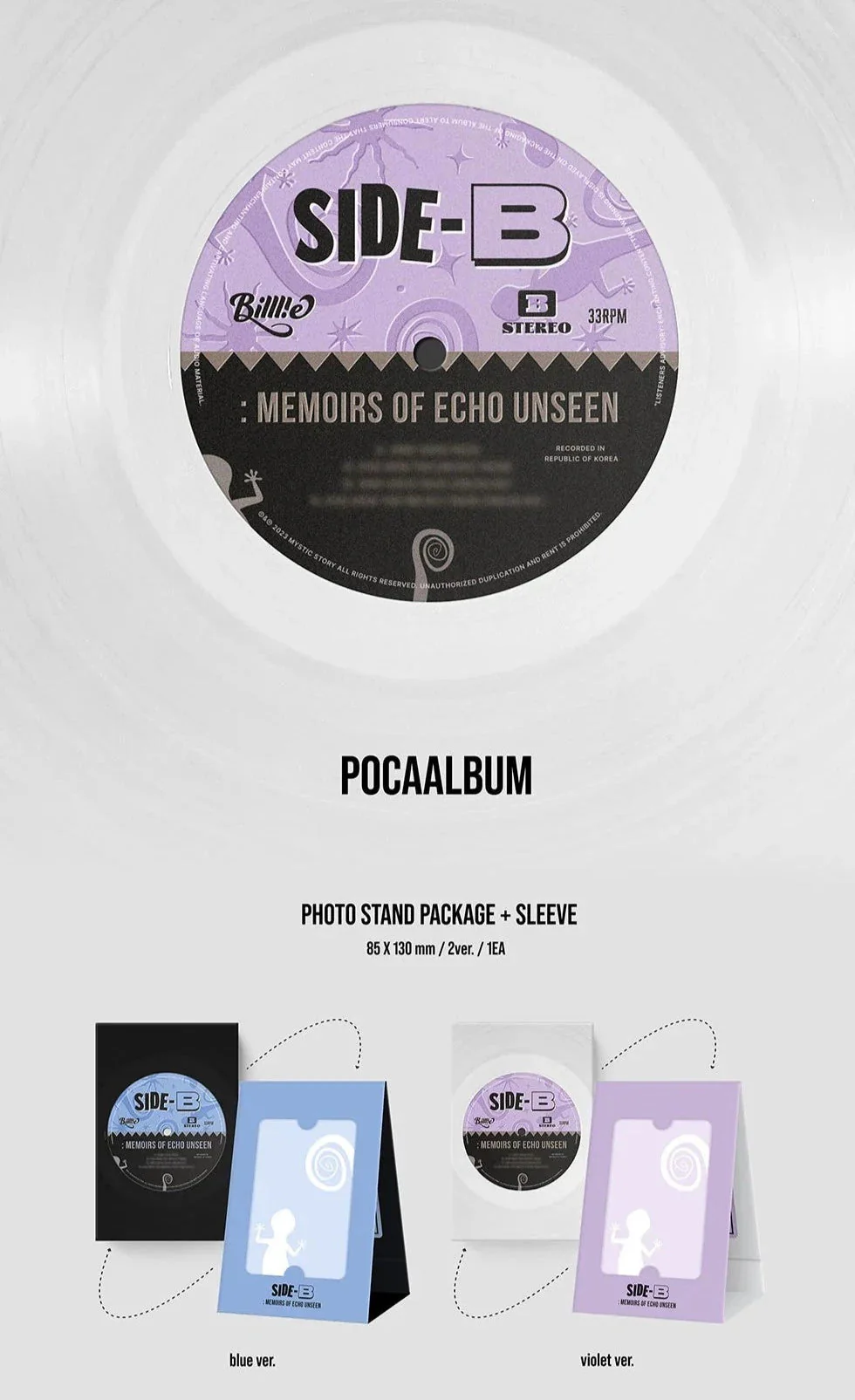 BILLLIE - SIDE-B : MEMOIRS OF ECHO UNSEEN (1ST SINGLE ALBUM) POCA ALBUM - Image 4