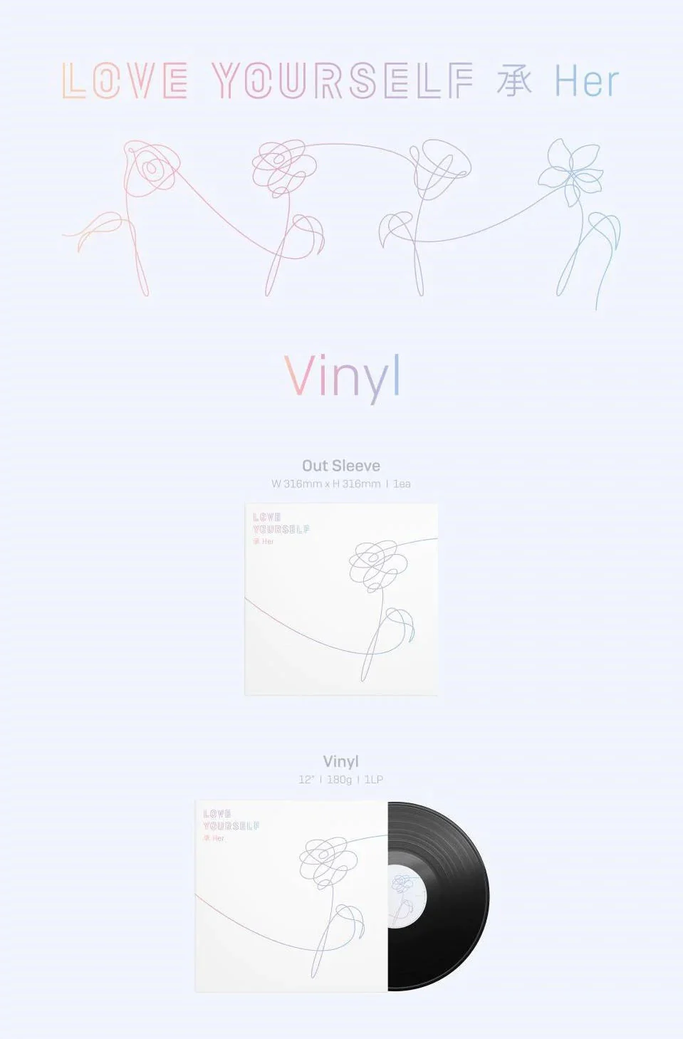 BTS - LOVE YOURSELF 承 HER VINYL LP - Image 3