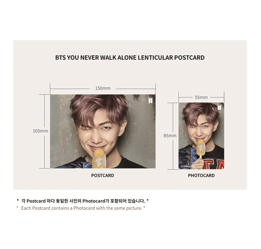 BTS - LENTICULAR POSTCARD (YOU NEVER WALK ALONE & WINGS) - Image 8