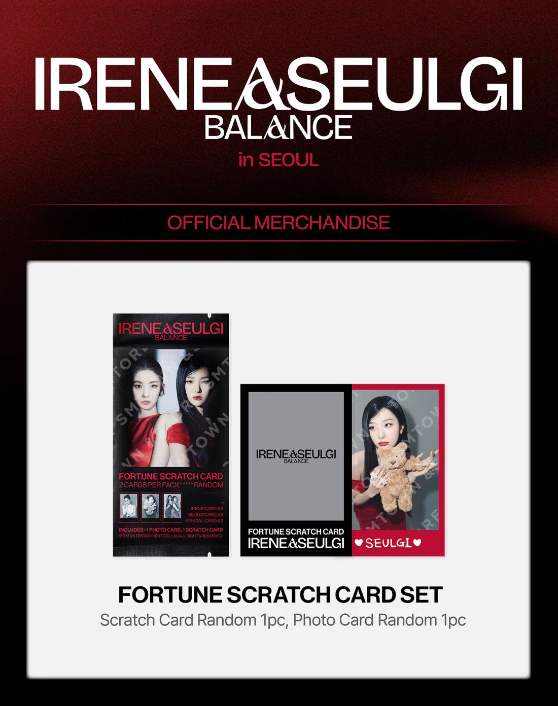 IRENE & SEULGI (RED VELVET) - FORTUNE SCRATCH CARD SET (CONCERT TOUR 'BALANCE' MD) - Image 2