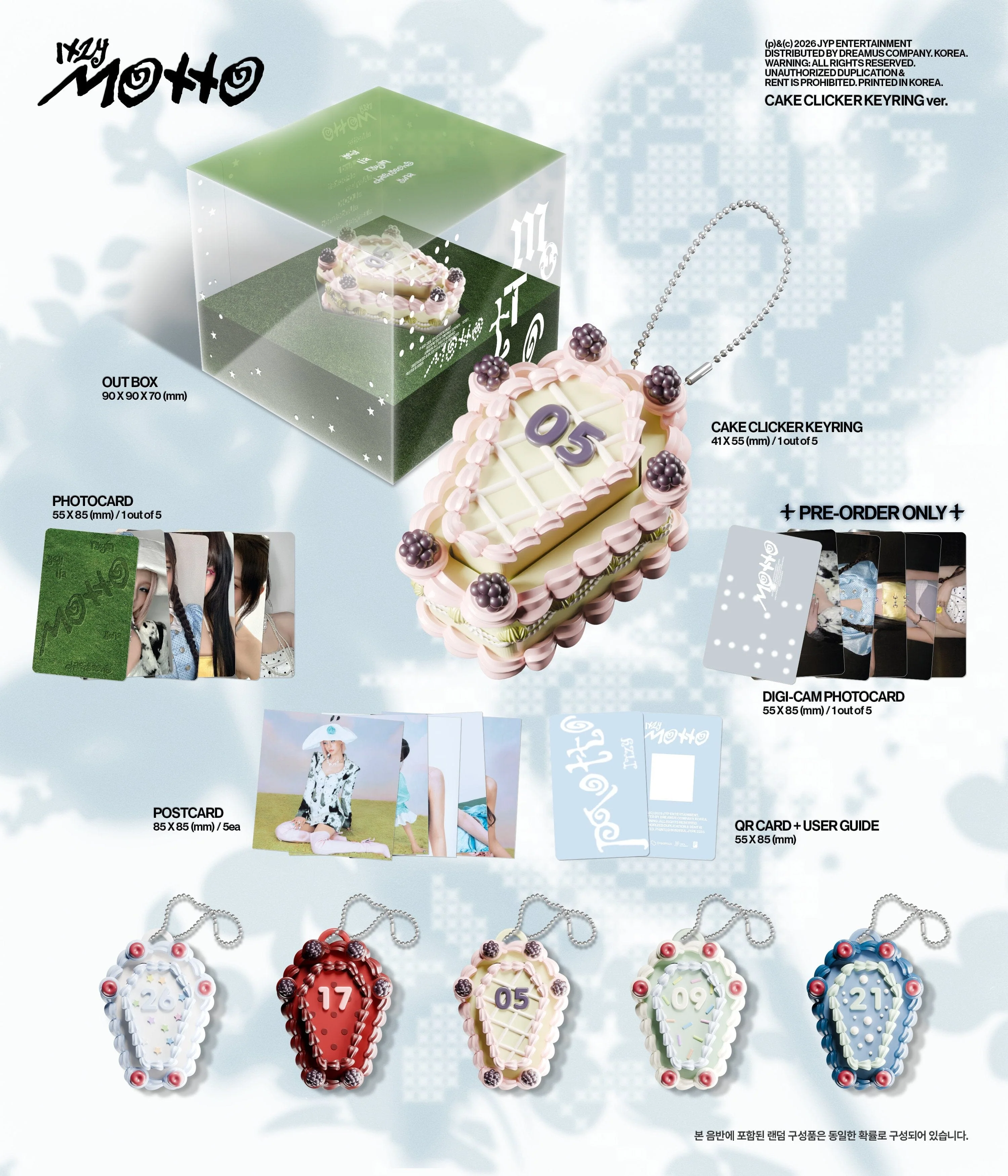 ITZY - MOTTO (CAKE CLICKER KEYRING VER.) + FANS SHOP Gift - Image 3
