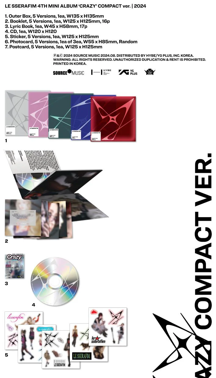 LE SSERAFIM - CRAZY (4TH MINI ALBUM) COMPACT VER. - Image 2
