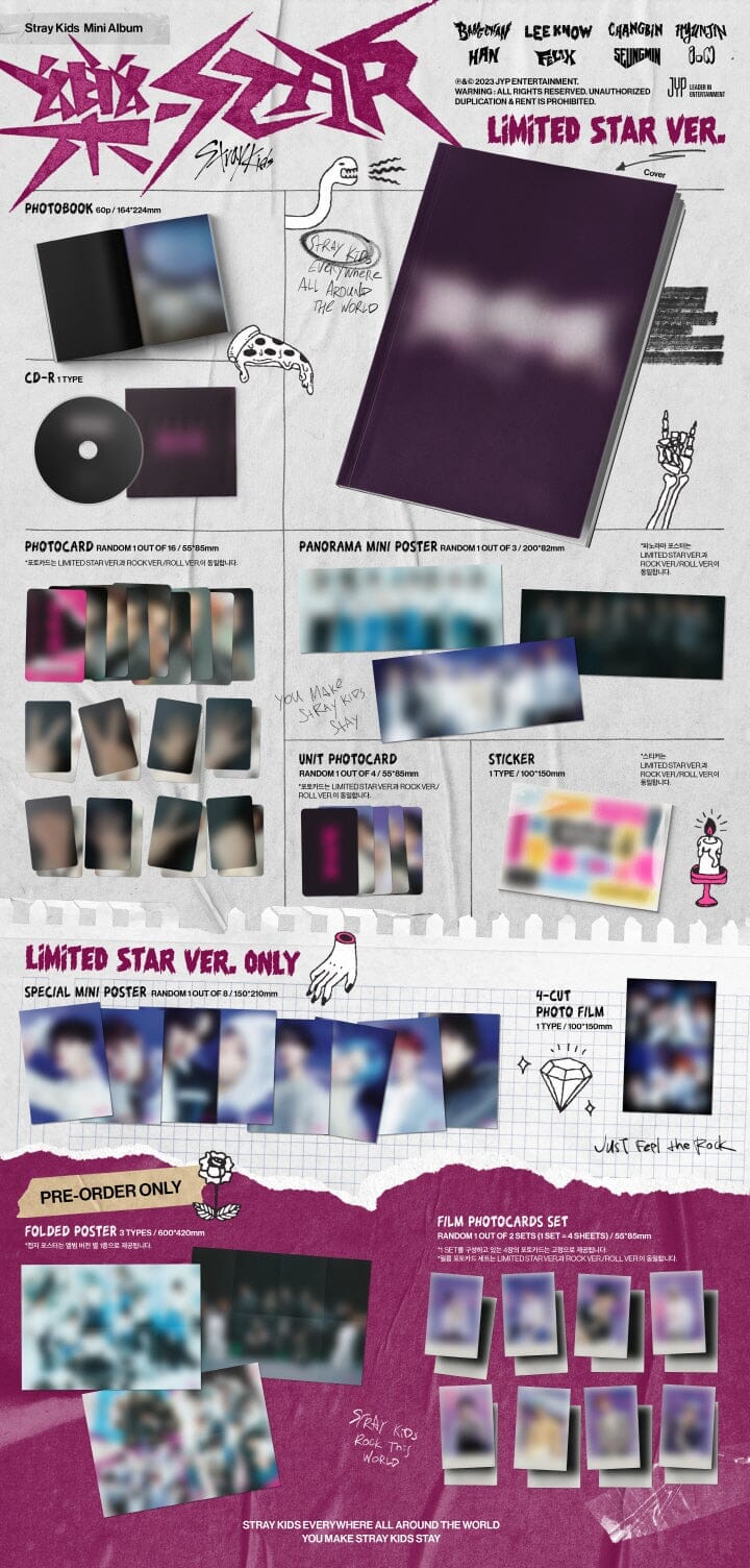 Stray Kids - ROCK-STAR (樂-STAR) LIMITED STAR VER. + Lotte Photocard - Image 2