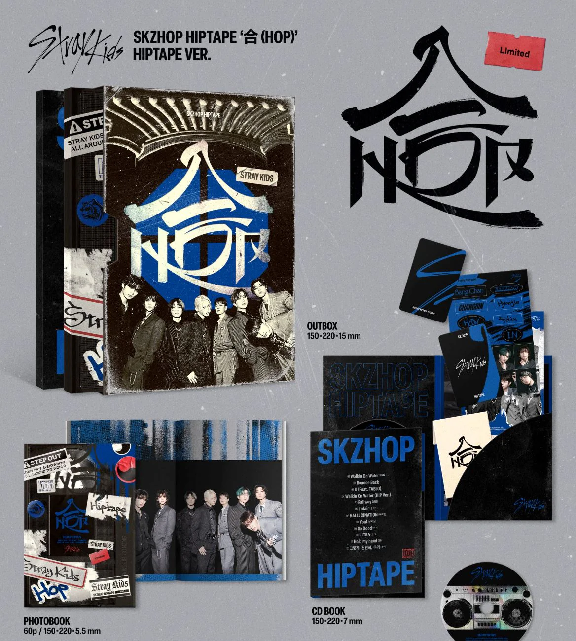 STRAY KIDS - SKZHOP HIPTAPE ‘合 (HOP)’ (HIPTAPE VER.) (LIMITED) + Dear My Muse Photocard - Image 3