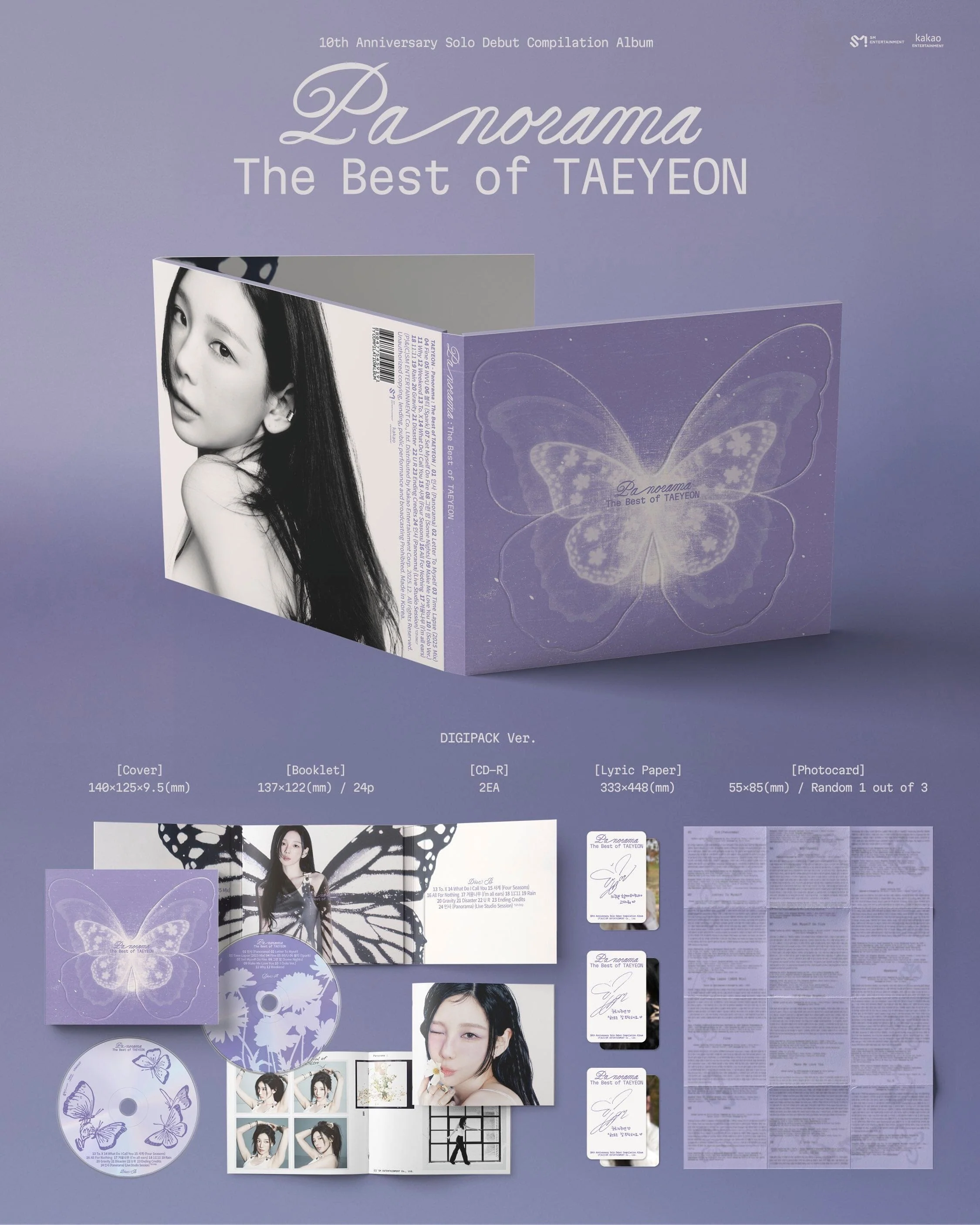 TAEYEON (SNSD) - PANORAMA : THE BEST OF TAEYEON (DIGIPACK VER.) + Apple Music Photocard - Image 3