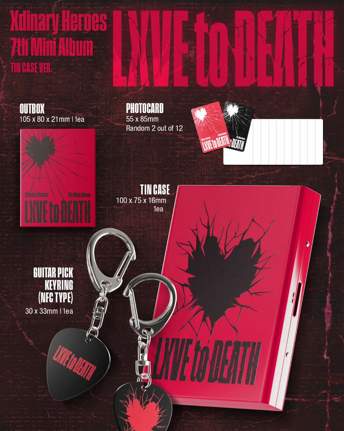 XDINARY HEROES - LXVE TO DEATH (TIN CASE VER.) + FANS SHOP Photocard - Image 3