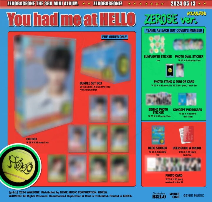 ZB1 - YOU HAD ME AT HELLO (THE 3RD MINI ALBUM) POCA ALBUM - Image 2